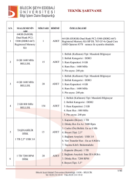 teknik şartname - Bilecik Şeyh Edebali &Uuml;niversitesi İhale Bilgi Sistemi