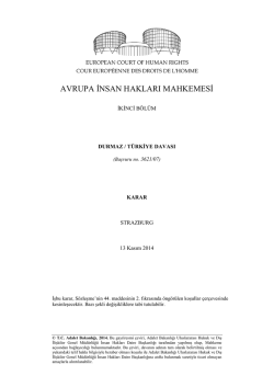 Durmaz v. T&uuml;rkiye - Adalet Bakanlığı
