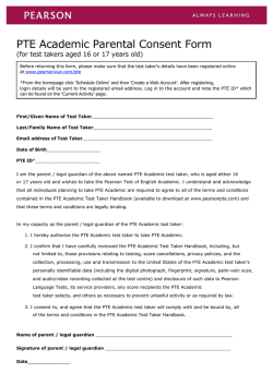 PTE Academic Parental Consent Form