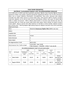 26931 Uluslararası İlişkiler Ofisi &Ouml;n DeĞerlendirme Sonucu