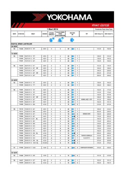 Kasım 2014 Lastik Fiyatları - Yaz (PDF)