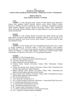 Beykent &Uuml;niversitesi Yabancı Dil Hazırlık Sınıfı Eğitim