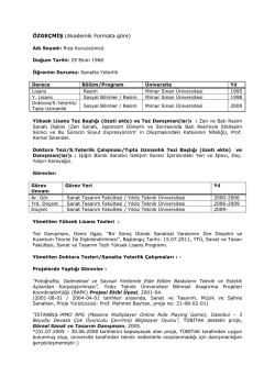 &Ouml;zge&ccedil;miş (CV) - İstanbul Yeni Y&uuml;zyıl &Uuml;niversitesi