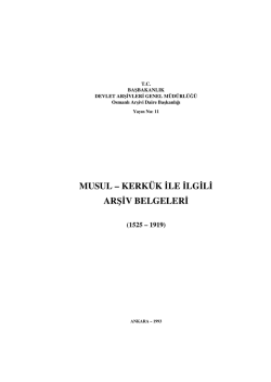musul &ndash; kerk&uuml;k ile ilgili arşiv belgeleri