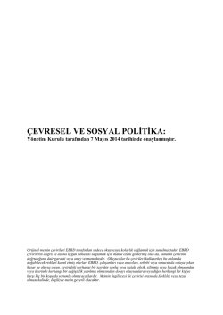 &Ccedil;EVRESEL VE SOSYAL POLİTİKA: