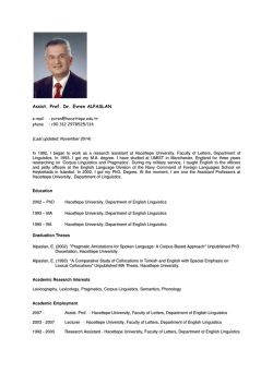 Assist. Prof. Dr. Evren ALPASLAN