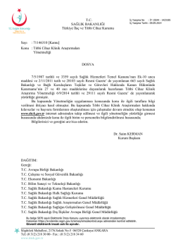 T.C. SAĞLIK BAKANLIĞI T&uuml;rkiye İla&ccedil; ve Tıbbi Cihaz Kurumu Sayı
