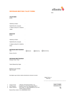 REFERANS MEKTUBU TALEP FORMU