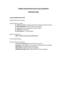 türkiye inovasyon haftası 2014 gaziantep program akışı