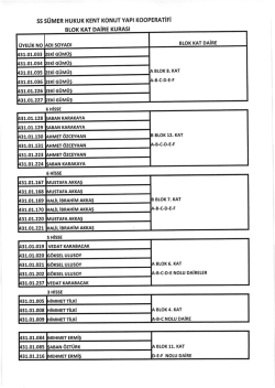 SS S&Uuml;MER HUKUK KENT KONUT YAPl KOOPERATiFi BtoK KAT