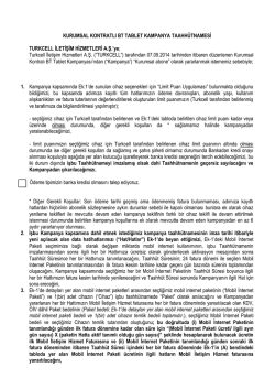 KURUMSAL KONTRATLI BT TABLET KAMPANYA