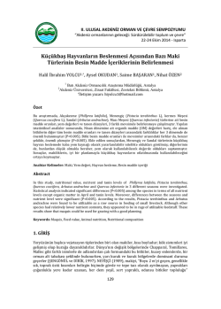 K&uuml;&ccedil;&uuml;kbaş Hayvanların Beslenmesi A&ccedil;ısından