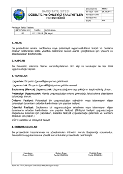 D&uuml;zeltici Ve &Ouml;nleyici Faaliyetler Prosed&uuml;r&uuml;