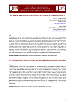 Makale - Eğitim ve &Ouml;ğretim Araştırmaları Dergisi