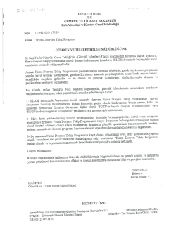 HİZMETE &Ouml;ZEL T.(:. vu TİCARET BAKANLIĞI