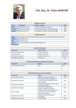 Yrd. Do&ccedil;. Dr. Erkan KANTAR