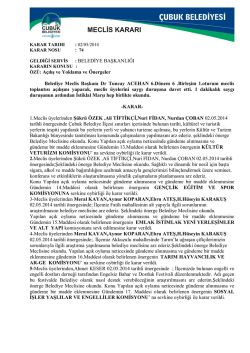 : BELEDİYE BAŞKANLIĞI &Ouml;Z&Uuml;: A&ccedil;ılış ve