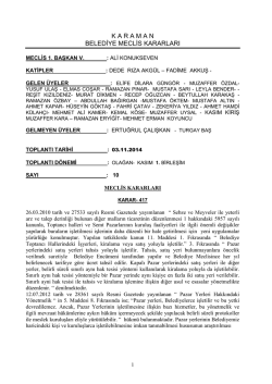 Kasım Ayı Meclis Kararları