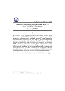 Miville-Guzman Evrensellik-Farklılık Y&ouml;nelimi &Ouml;l&ccedil;eği