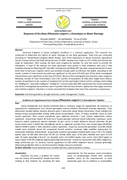 Response of Dry Bean (Phaseolus vulgaris L.) Genotypes to Water