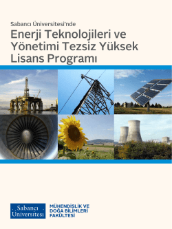 Enerji Teknolojileri ve Y&ouml;netimi Tezsiz Y&uuml;ksek Lisans Programı