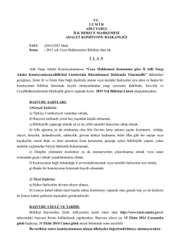 T.C. İ Z M İ R ADLİ YARGI İLK DERECE