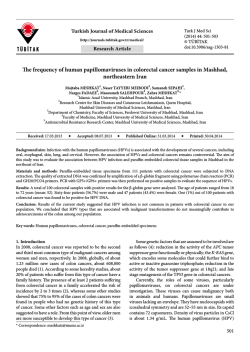 The frequency of human papillomaviruses in colorectal