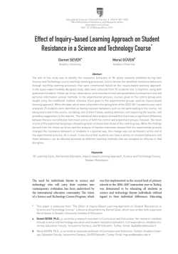 Effect of Inquiry-based Learning Approach on Student