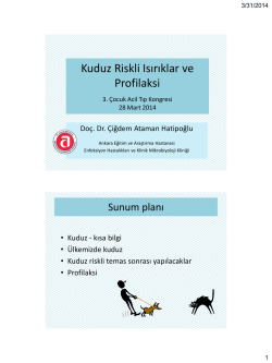 Kuduz riskli ısırıklar ve profilaksi