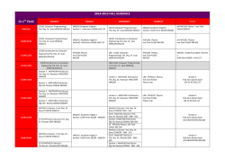 2014-‐2015 FALL SCHEDULE CS 1ST YEAR