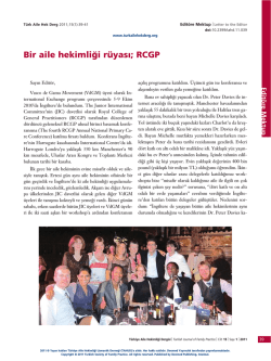 PDF İndir - T&uuml;rkiye Aile Hekimliği Dergisi