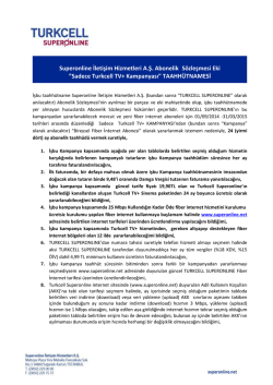Sadece Turkcell TV+ Kampanyası&rdquo; TAAHH&Uuml;TNAMESİ