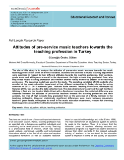Attitudes of pre-service music teachers towards the teaching