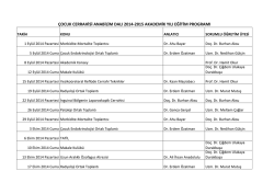 2014-2014 Akademik Yılı Eğitim Programı