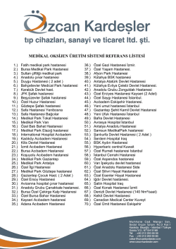 MEDİKAL OKSİJEN &Uuml;RETİM SİSTEMİ REFERANS LİSTESİ