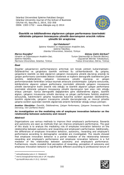 &Ouml;zerklik ve &ouml;d&uuml;llendirme algılarının &ccedil;alışan performansı &uuml;zerindeki