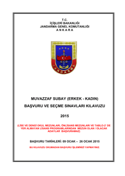 muvazzaf subay (erkek - kadın) başvuru ve se&ccedil;me sınavları kılavuzu