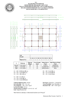 2013-2014 Yaz okulu Betonarme Bina Tasarımı Dersi Proje F&ouml;y&uuml;