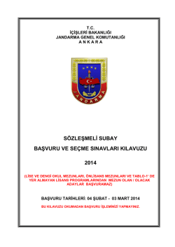 s&ouml;zleşmeli subay başvuru ve se&ccedil;me sınavları kılavuzu 2014