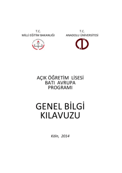 AÖL GENEL BİLGİ KILAVUZU-2014 TASLAK SON