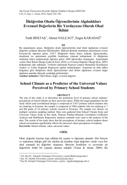 İlk&ouml;ğretim Okulu &Ouml;ğrencilerinin Algıladıkları Evrensel Değerlerin Bir