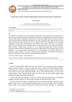 journal of language and lınguıstıc studıes