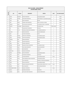 Kasım-Aralık D&ouml;nemi Stajyer Kabul ve Yedek Listeleri