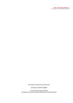 Eğitim &Ouml;ğretim rehberi - cumhuriyet &uuml;niversitesi tıp fak&uuml;ltesi