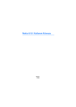 Nokia 6151 Kullanım Kılavuzu