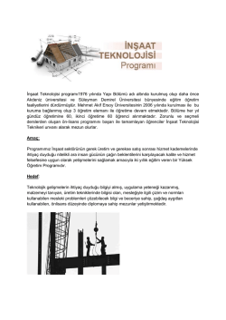 İnşaat - Mehmet Akif Ersoy Üniversitesi Teknik Bilimler Meslek