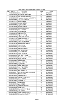 1 500000063 Hakan HEKİMGİL 91 BAŞARILI 2 500000073 Ilke