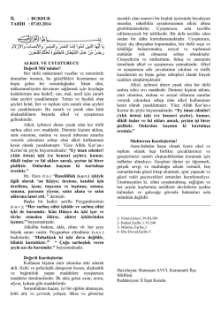 ALKOL VE UYUŞTURUCU 07.03.2014
