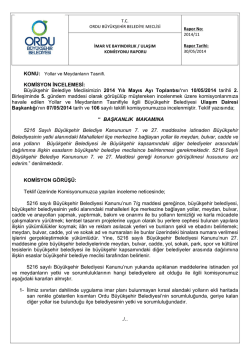 11. komisyon raporu - Ordu Büyükşehir Belediyesi