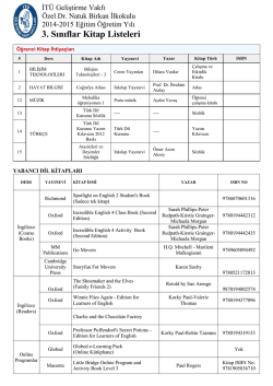 3. Sınıflar Kitap Listeleri - İT&Uuml; Geliştirme Vakfı Okulları